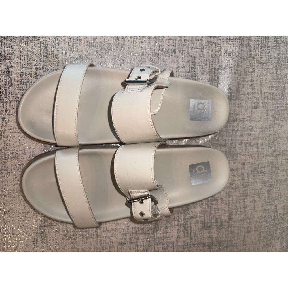 DV by Dolce Vita Cream Double Strap Slide Sandals Buckle